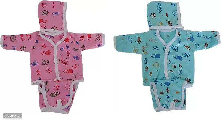 Gd Chelani And Sons Combo Of 2 Baby Boys  Baby Girls Casual Vest Shorts, Cap Dress Set (Pink And Blue)