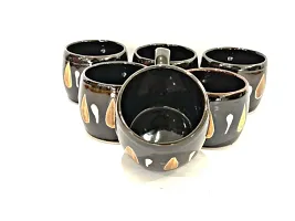 Pack of 6 Ceramic Coffee/Tea/Chai Cups Small Cup Latest Design 140ML (Brown  Multicolor)  (Brown, Cup Set)-thumb2