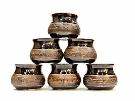KAVYU Pack of 6 Ceramic Pack of 6 Ceramic Tea/Coffee Cups Set of 6 Multicolor  (Brown, Cup Set)-thumb1