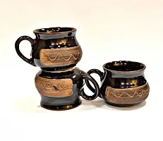 KAVYU Pack of 6 Ceramic Pack of 6 Ceramic Tea/Coffee Cups Set of 6 Multicolor  (Brown, Cup Set)-thumb2
