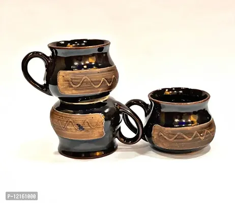 KAVYU Pack of 6 Ceramic Pack of 6 Ceramic Tea/Coffee Cups Set of 6 Multicolor  (Brown, Cup Set)-thumb3