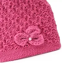 Sizzers Winter Cap || Handmade Soft Winter || Warm Woolen Beanie Cap || Design Soft Quality || Stylish Winter Woolen Cap Women (Pink)-thumb2