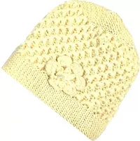 Sizzers Winter Cap || Handmade Soft Winter || Warm Woolen Beanie Cap || Design Soft Quality || Stylish Winter Woolen Cap Women (Beige)-thumb3