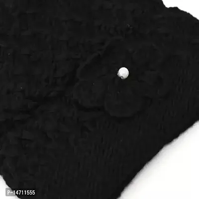Sizzers Winter Cap || Handmade Soft Winter || Warm Woolen Beanie Cap || Design Soft Quality || Stylish Winter Woolen Cap Women (Black)-thumb3