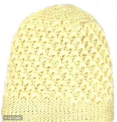 Sizzers Winter Cap || Handmade Soft Winter || Warm Woolen Beanie Cap || Design Soft Quality || Stylish Winter Woolen Cap Women (Beige)-thumb2