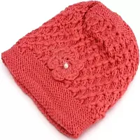 Sizzers Winter Cap || Handmade Soft Winter || Warm Woolen Beanie Cap || Design Soft Quality || Stylish Winter Woolen Cap Women (Red)-thumb3