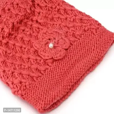 Sizzers Winter Cap || Handmade Soft Winter || Warm Woolen Beanie Cap || Design Soft Quality || Stylish Winter Woolen Cap Women (Red)-thumb3