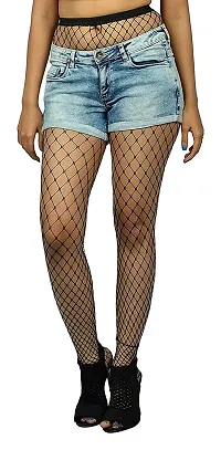 Sizzers Women's/Girls's || High Waist Pantyhose || Tights Fishnet Stockings || Mesh Net Style, Free Size, Black || Net Pantyhose For Womens (Pack of 2 Styles)-thumb2