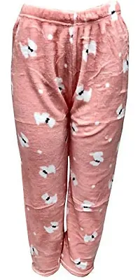 Women Winter Woolen Velvet Fleece Pajamas, Print May Vary Pack of 1 Free Size ( 32 Till 36)-thumb3