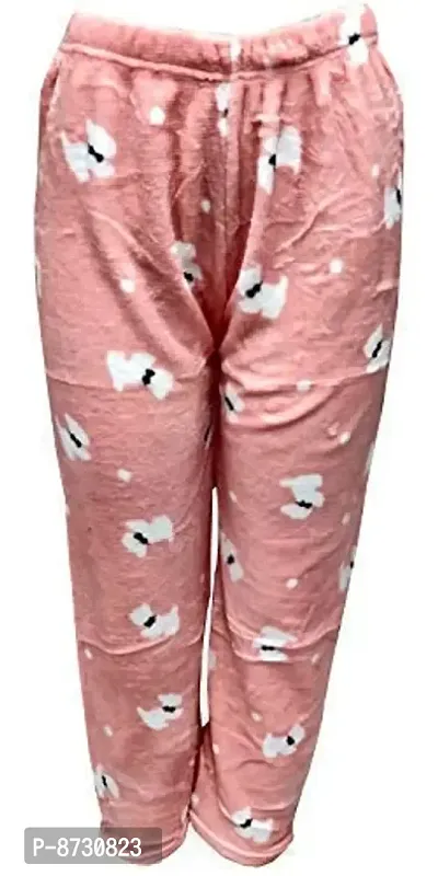 Women Winter Woolen Velvet Fleece Pajamas, Print May Vary Pack of 1 Free Size ( 32 Till 36)-thumb4