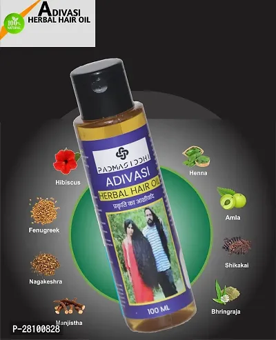 Adivasi Herbal Premium Hair Oil for Women and Men for Hair Long - Dandruff Control - Hair Loss Control - Long Hair - Hair Regrowth Hair Oil (100ml) Pack of 3-thumb3