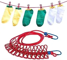 Portable Multi Functional Drying Rope with 12 Clips and 2 Hooks-thumb3