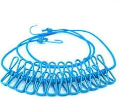 Portable Multi Functional Drying Rope with 12 Clips and 2 Hooks-thumb2