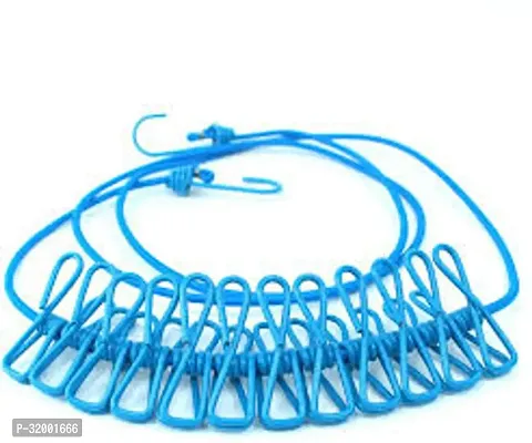 Portable Multi Functional Drying Rope with 12 Clips and 2 Hooks-thumb3