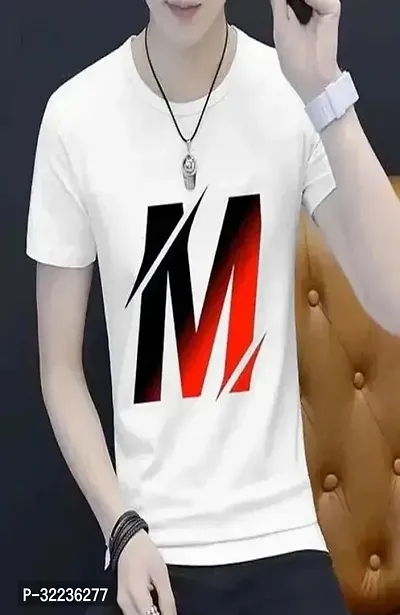 Reliable White Polyester Printed Round Neck T-Shirt For Men-thumb0