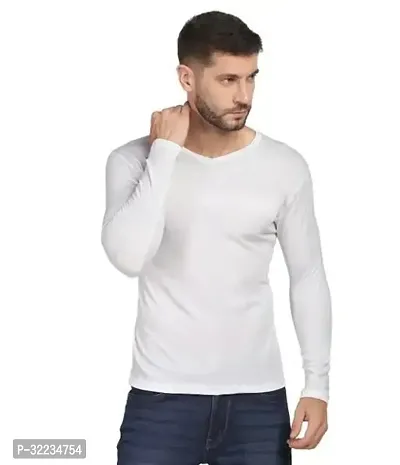 Reliable Grey Cotton Blend Long Sleeves Solid T-Shirt For Men-thumb0