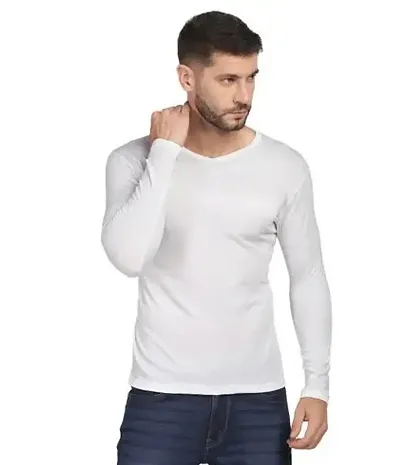 SWIFTLY Men's V-Neck Full Sleeve T Shirt