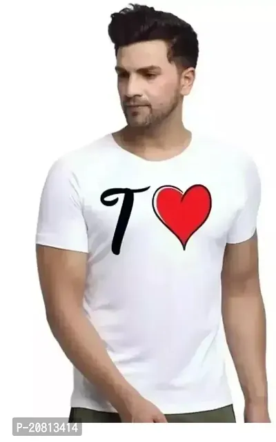 Trendy Cotton White Printed Round Neck Short Sleeve T-shirt For Men-thumb0