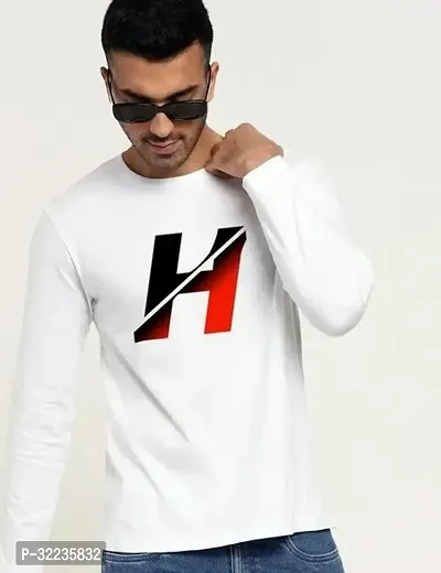 Stylish Polyester Printed Round Neck T-Shirt For Men-thumb0