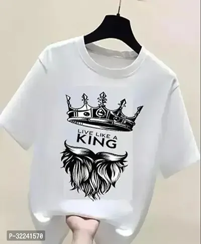 Elegant White Polyester Printed Round Neck T-Shirts For Boys-thumb0