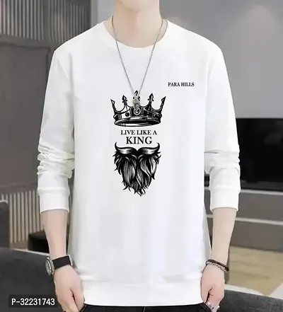 Stylish Polyester Printed Round Neck T-Shirt For Men-thumb0