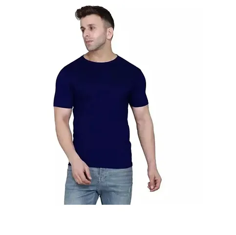 Trendy Solid Round Neck Short Sleeve T-shirt For Men