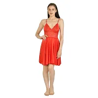 NIGHT GIRL Women's Satin Plain/Solid Kotty Set Size (Free) (Free Size, Red)-thumb3