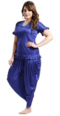 Stylish Fancy Satin Patiala Night Suit For Women-thumb1