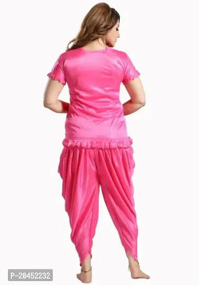 Stylish Fancy Satin Patiala Night Suit For Women-thumb2