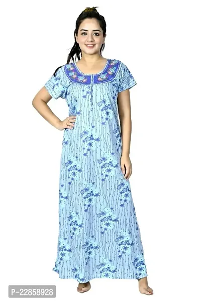 New Arrivals Printed Nighty/Night Gown For Women-thumb0