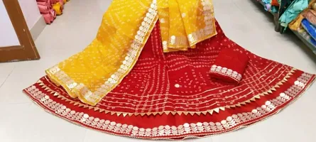 Rajasthani Bhandhej Kotta Doriya Lehnga Choli Dupatta Set 03