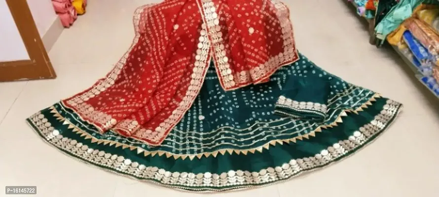 Stylish Rajasthani Bhandhej Kotta Doriya Lehnga Choli With Dupatta