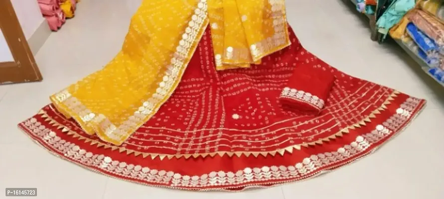 Rajasthani Bhandhej Kotta Doriya Lehnga Choli Dupatta Set 06