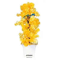 Artificial Yellow Plant With Pot  Sparrow Size 12 Inch Pack Of 1-thumb2