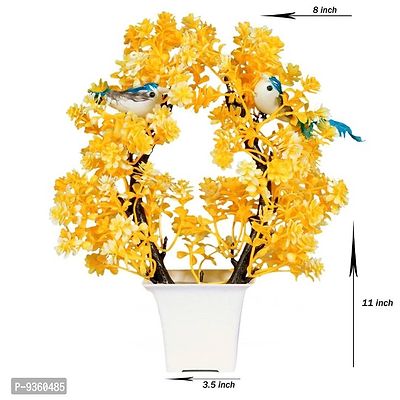 Artificial Yellow Plant With Pot  Sparrow Size 12 Inch Pack Of 1-thumb4