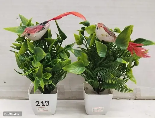 Artificial Multi Plant With Pot Sparrow Size 7 Inch Pack Of 2
