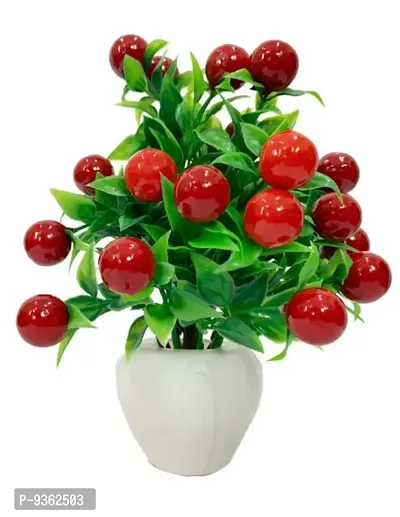 Artificial Cherry Plant With Pot Size 7 Inch Pack Of 1