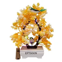 Artificial Bonsai Tree with Sparrow - Living Room Dining Table Decor |Home,Office Party Decor |Speacial Ocassion Decor | Festival Theme Decorative | Yellow Color with MULTI Light-thumb1
