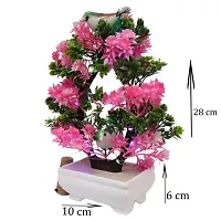 Artificial Bonsai Tree with Sparrow - Living Room Dining Table Decor |Home,Office Party Decor |Speacial Ocassion Decor | Festival Theme Decorative | Pink  Green Color with MULTI Light-thumb3