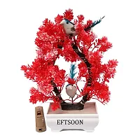 Artificial Bonsai Tree with Sparrow - Living Room Dining Table Decor |Home,Office Party Decor |Speacial Ocassion Decor | Festival Theme Decorative | Red Color with MULTI Light-thumb2
