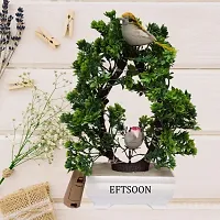 Artificial Bonsai Tree with Sparrow - Living Room Dining Table Decor |Home,Office Party Decor |Speacial Ocassion Decor | Festival Theme Decorative | Green Color with MULTI Light-thumb3