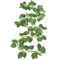 Artificial Creepers Green Money Plant Leaves for Decoration Garlands for Home and Office Decoration Pack of 2 Strands Each of 7 ft-thumb1