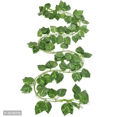Artificial Creepers Green Money Plant Leaves for Decoration Garlands for Home and Office Decoration Pack of 2 Strands Each of 7 ft-thumb2