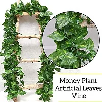 Artificial Creepers Green Money Plant Leaves for Decoration Garlands for Home and Office Decoration Pack of 2 Strands Each of 7 ft-thumb3