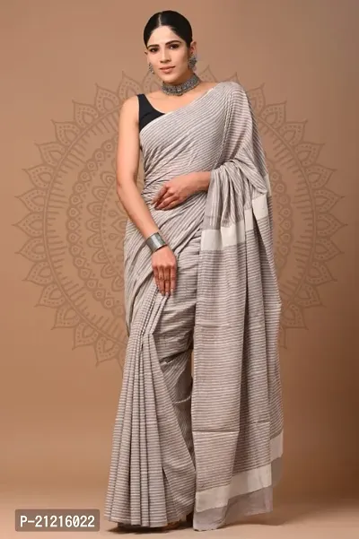 Fancy Cotton Saree with Blouse Piece for Women-thumb0