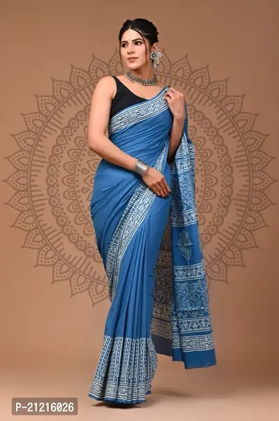 Fancy Cotton Saree with Blouse Piece for Women-thumb0