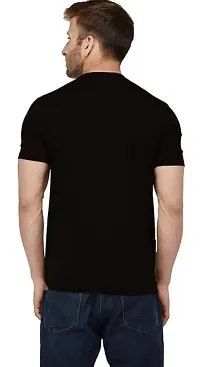 Reliable Black Cotton Blend Solid T-Shirt For Men-thumb1