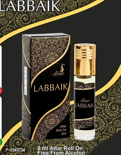 Almas Brand 100% Original | LABBAIK | Great Fragrance 8Ml Floral Attar  Pocket Perfume | Ittar | Ettar | Itar | Etar | Itra | Itras | Attar Perfume | DubaI Attar | Best Attar | Best Perfume Oil |-thumb0