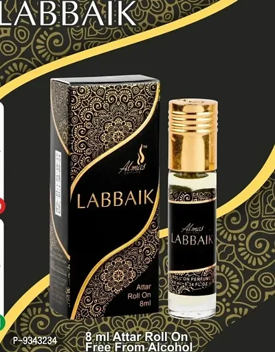 Almas Brand 100% Original | LABBAIK | Great Fragrance 8Ml Floral Attar  Pocket Perfume | Ittar | Ettar | Itar | Etar | Itra | Itras | Attar Perfume | DubaI Attar | Best Attar | Best Perfume Oil |