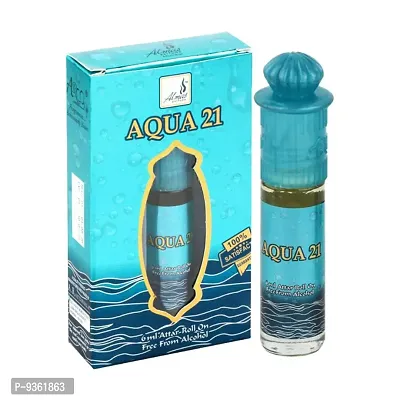 Almas Brand 100% Original | AQUA 21 | Great Fragrance 6Ml Floral Attar  Pocket Perfume | Ittar | Ettar | Itar | Etar | Itra | Itras | Oud | Oudh | Dubai Attar | Best Attar | Best Perfume Oil |